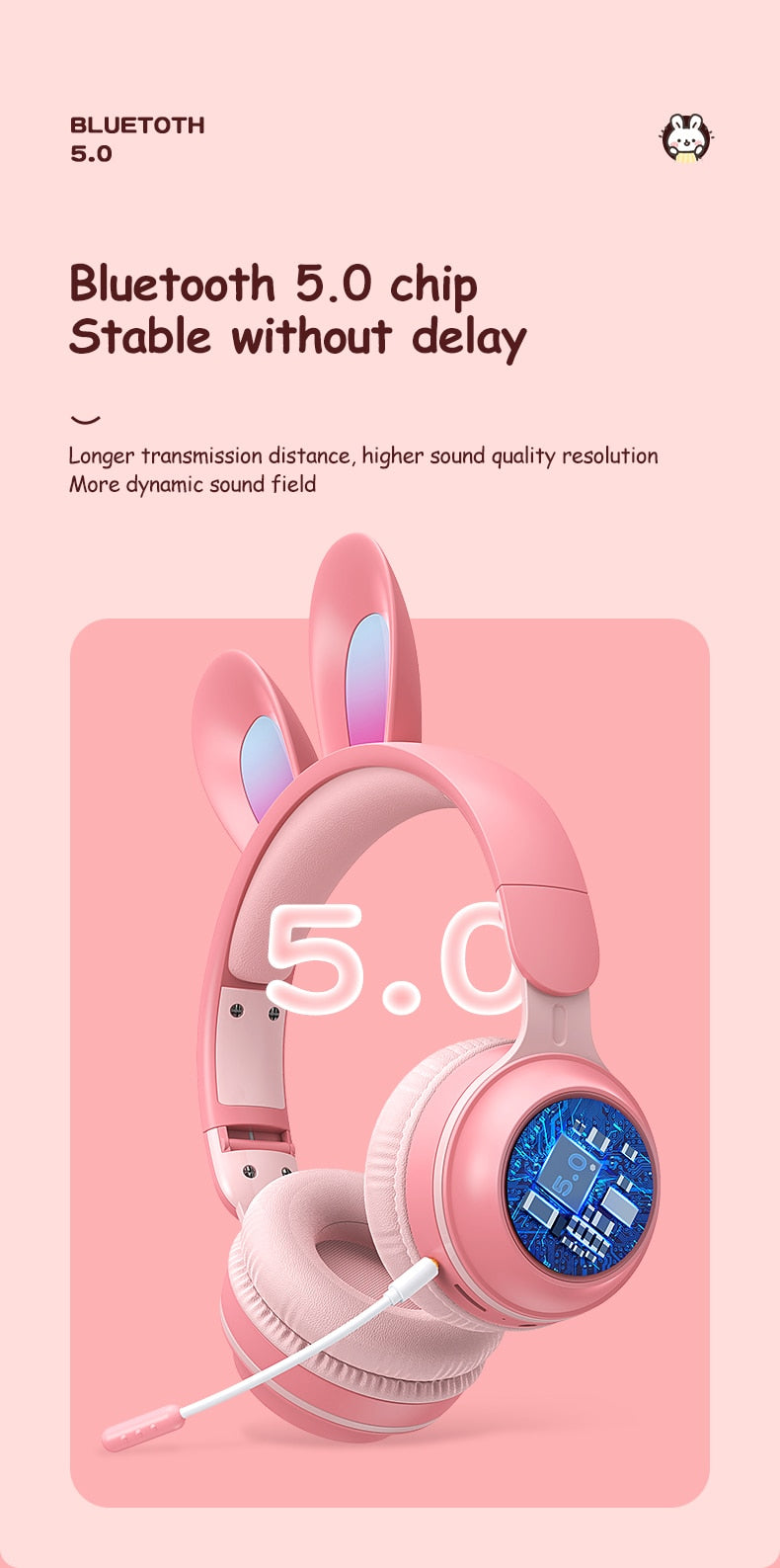 Rabbit Ear LED Wireless Headphones