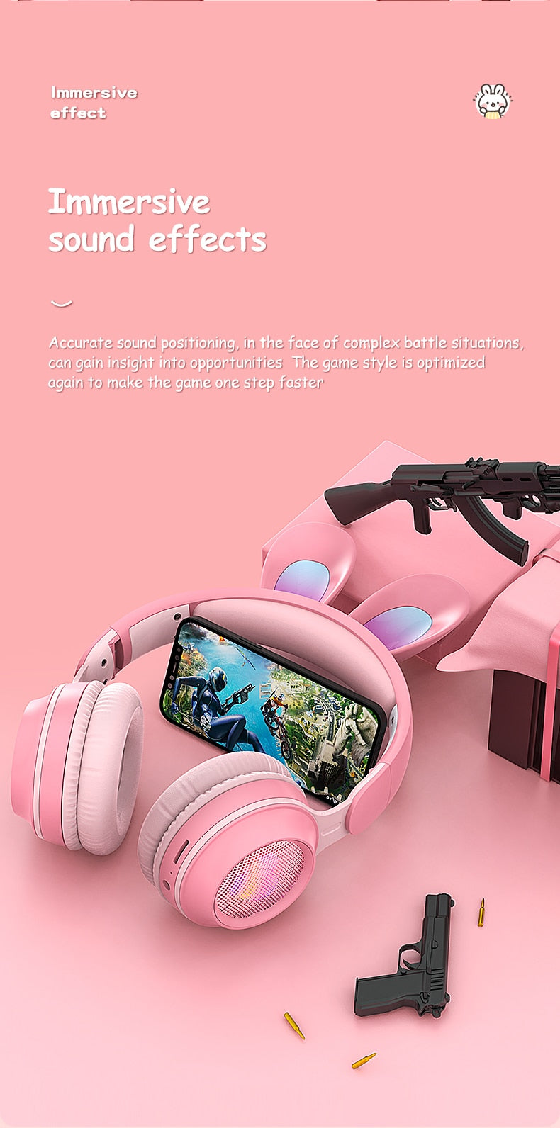 Rabbit Ear LED Wireless Headphones