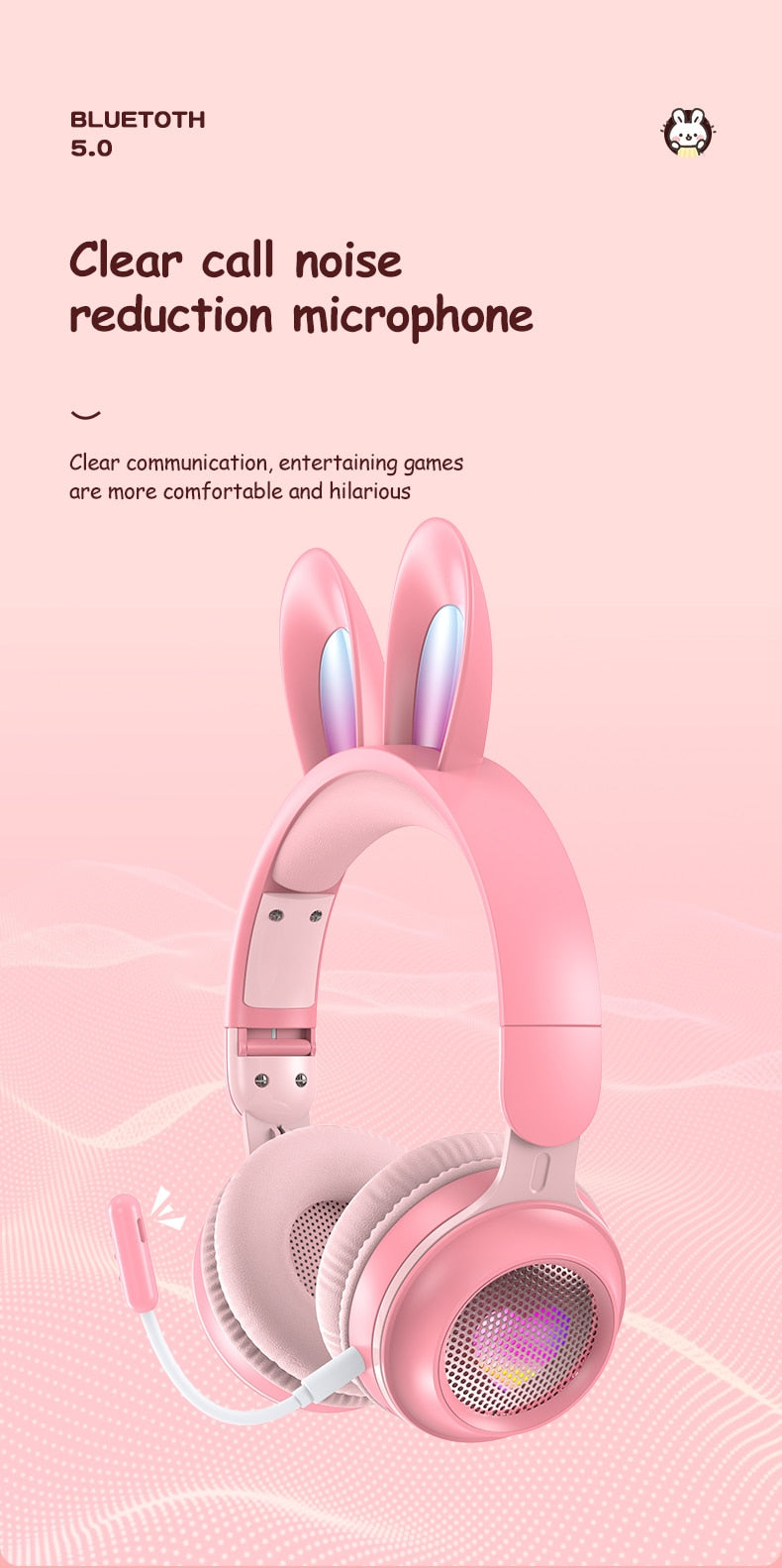 Rabbit Ear LED Wireless Headphones
