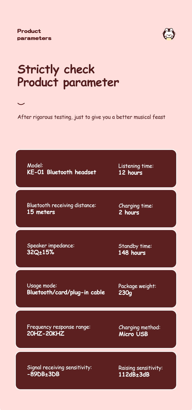 Rabbit Ear LED Wireless Headphones