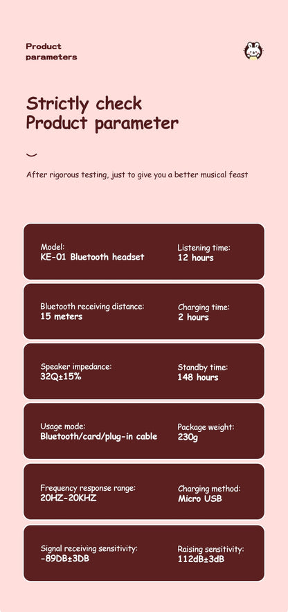 Rabbit Ear LED Wireless Headphones